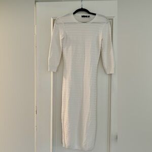 Theory rib knit white dress stretchy and fabulous!!